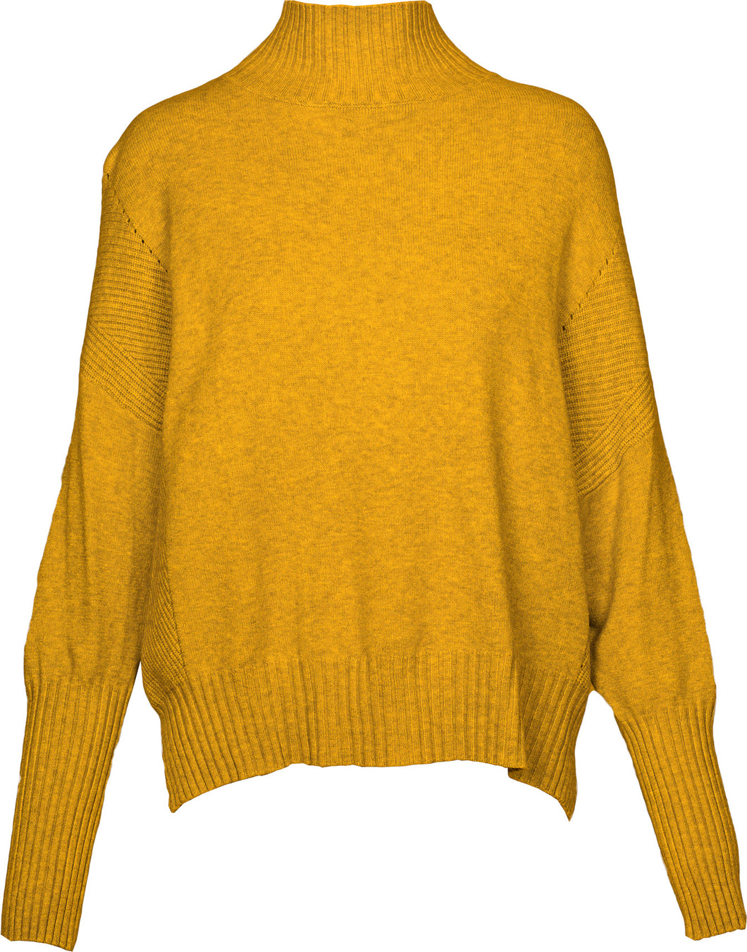 Long Sleeve Mock Neck Knitted Sweater in Mustard - Indie Indie Bang! Bang!