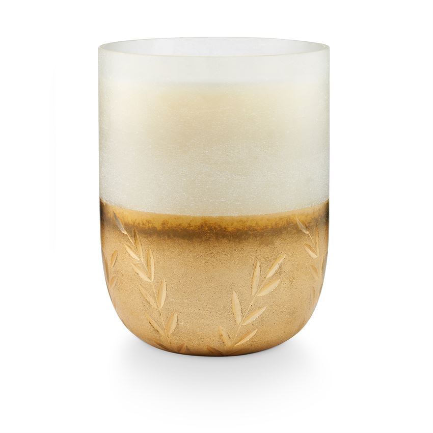 Winter White Large Frosted Glass Candle - Indie Indie Bang! Bang!