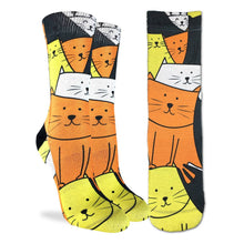 Load image into Gallery viewer, Janet Datu&#39;s Cats Are Watching Sock - Indie Indie Bang! Bang!
