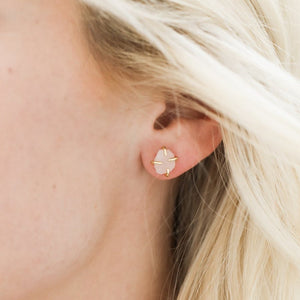 Rose Quartz Gemstone Prong Earrings - Indie Indie Bang! Bang!