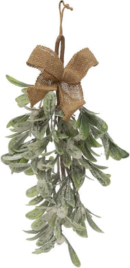 Faux Mistletoe with Jute Ribbon, Frost Finish Wall Hanging - Indie Indie Bang! Bang!