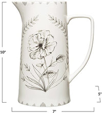 Load image into Gallery viewer, Stoneware Floral Pitcher - Indie Indie Bang! Bang!