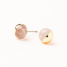 Load image into Gallery viewer, Rose Quartz Gold Dipped Studs - Indie Indie Bang! Bang!
