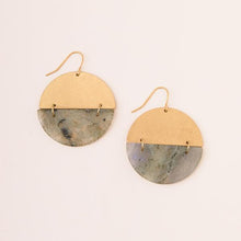 Load image into Gallery viewer, Stone Full Moon Earring in Labradorite - Silver or Gold - Indie Indie Bang! Bang!