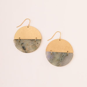 Stone Full Moon Earring in Labradorite - Silver or Gold - Indie Indie Bang! Bang!