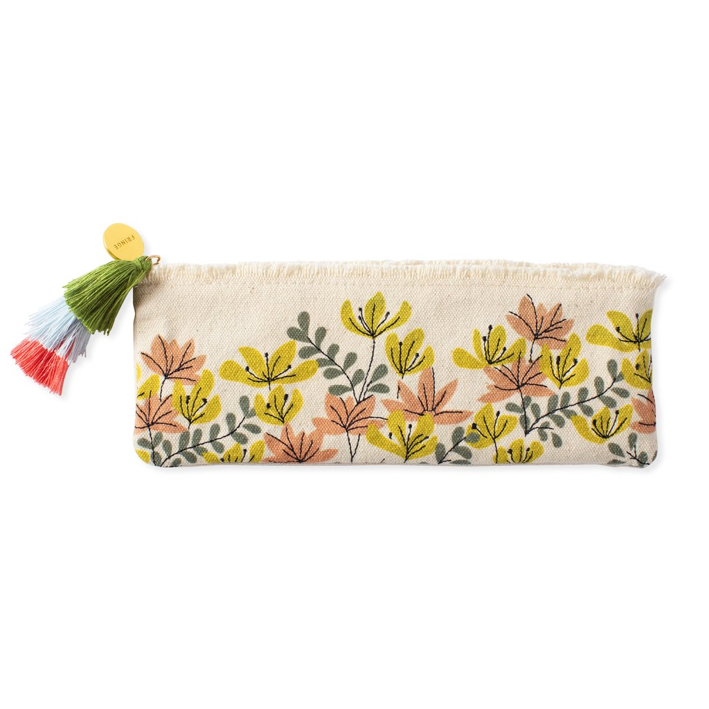 Spring Floral Long Canvas Pouch - Indie Indie Bang! Bang!