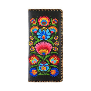 Elma Polish Flower Embroidered Wallet - Indie Indie Bang! Bang!