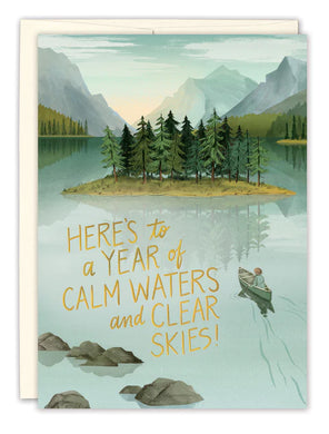 Here's to a year of calm waters Birthday Card - Indie Indie Bang! Bang!