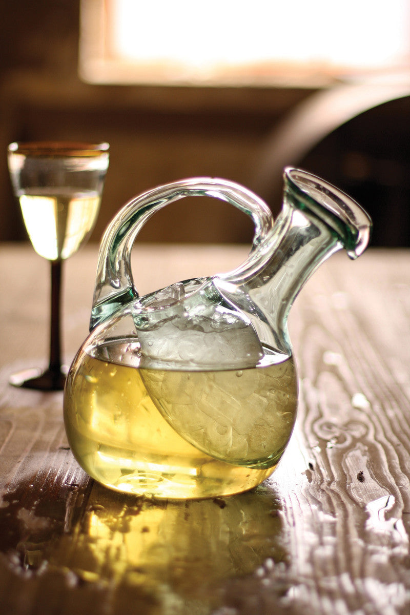 Tilted White Wine Decanter with Ice Pocket - Indie Indie Bang! Bang!