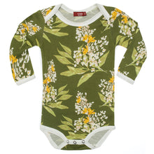 Load image into Gallery viewer, Bamboo Long Sleeve One Piece Green Floral Print - Indie Indie Bang! Bang!