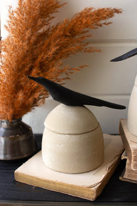Set Of Two Clay Canisters With Bird Handles - Indie Indie Bang! Bang!