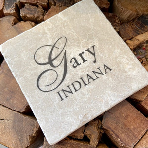 Gary Indiana script Coaster - Indie Indie Bang! Bang!