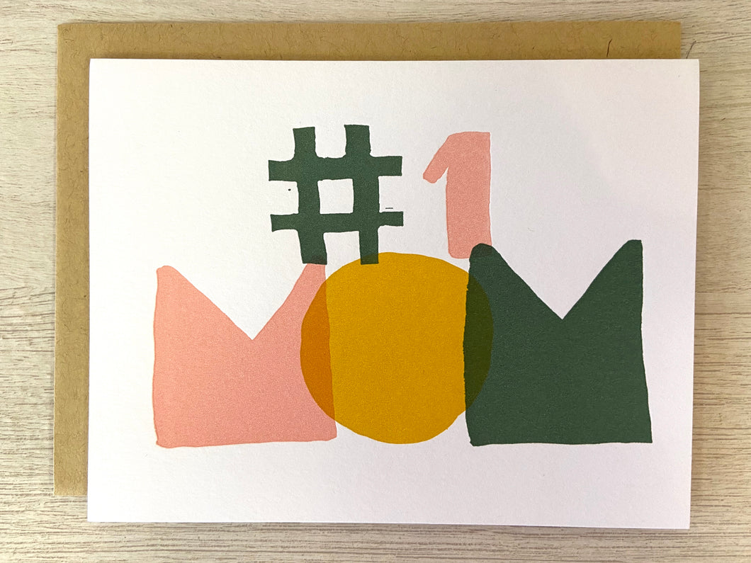 #1 Mom Greeting Card - Indie Indie Bang! Bang!