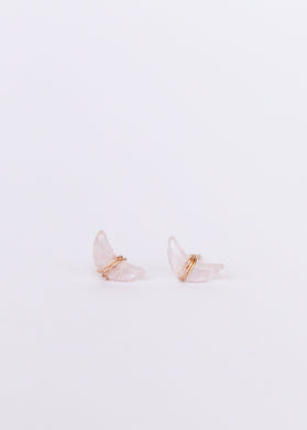 Rose Quartz Moon Earrings - Indie Indie Bang! Bang!