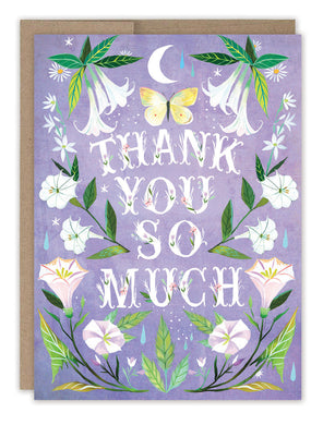 Lavender Moonflowers Thank You Card - Indie Indie Bang! Bang!