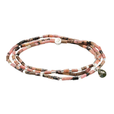 Teardrop Stone Wrap Rhodonite/Pyrite/Silver - Stone of Healing - Indie Indie Bang! Bang!