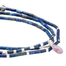 Load image into Gallery viewer, Teardrop Stone Wrap Lapis/Amethyst/Silver - Stone of Clarity - Indie Indie Bang! Bang!