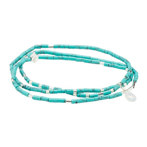 Teardrop Stone Wrap Turquoise/Opalite/Silver - Stone of Calm - Indie Indie Bang! Bang!