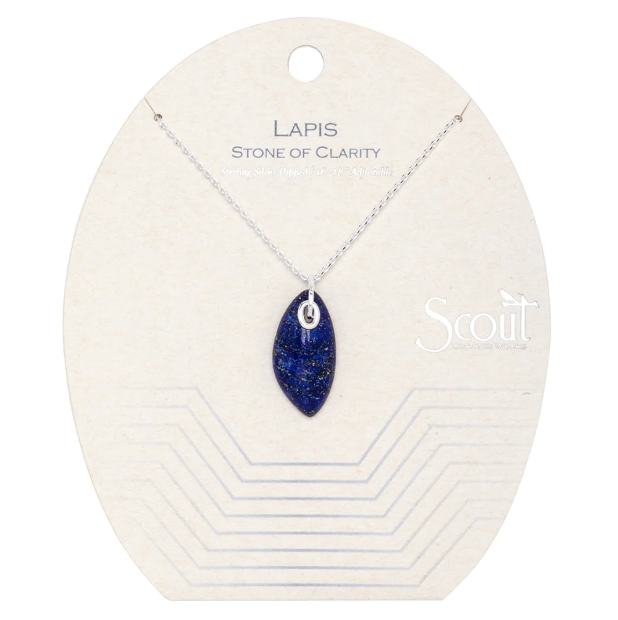 Stone Necklace/Lapis- Silver Stone Of Clarity - Indie Indie Bang! Bang!