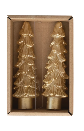 Tree Shaped Taper Candles in Pink or Gold - Indie Indie Bang! Bang!