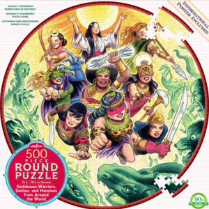 Goddesses and Warriors 500 Piece Round Puzzle - Indie Indie Bang! Bang!