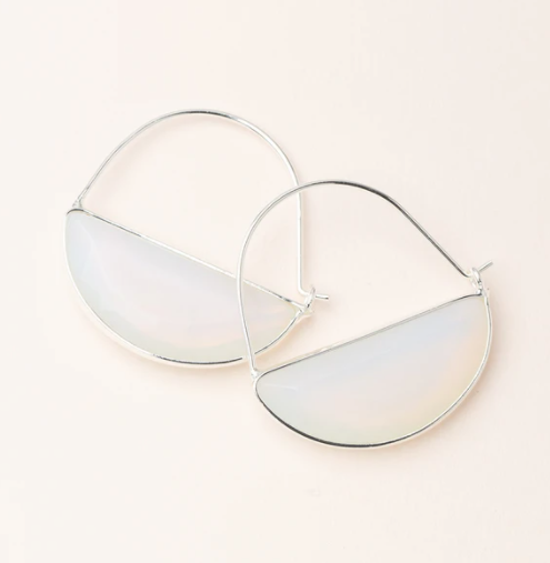 Stone Prism Hoop - Opalite and Silver - Indie Indie Bang! Bang!