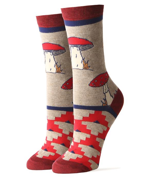 Shrooms Women's Crew Socks - Indie Indie Bang! Bang!