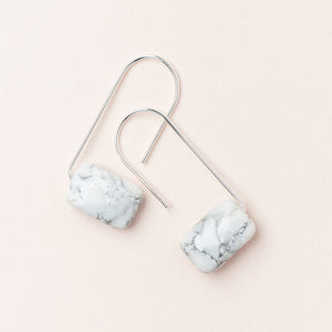 Floating Stone Earring - Howlite/Silver - Indie Indie Bang! Bang!