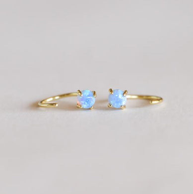 Gold Opal Huggie Earrings - Indie Indie Bang! Bang!