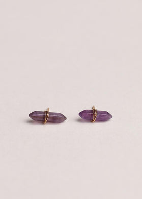 Amethyst Mineral Point Earrings - Indie Indie Bang! Bang!