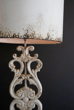 Load image into Gallery viewer, Antique White Lamp with Carved Damask Base - Indie Indie Bang! Bang!