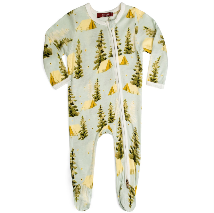 Camping Bamboo Zipper Footed Romper - Indie Indie Bang! Bang!