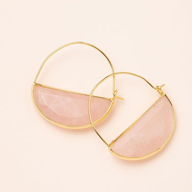 Rose Quartz Gold Prism Hoops - Indie Indie Bang! Bang!