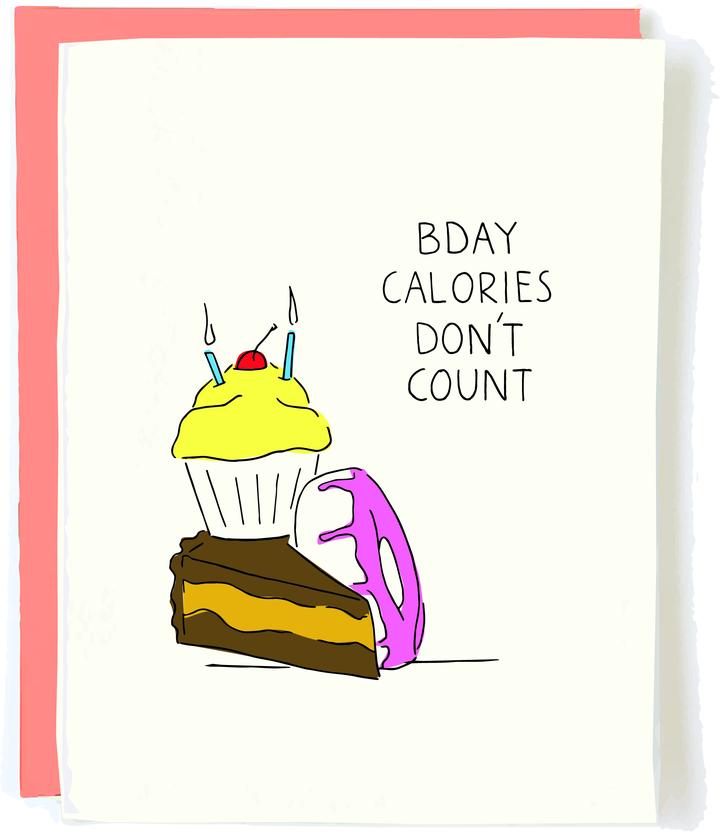 No Calories Birthday Card - Indie Indie Bang! Bang!