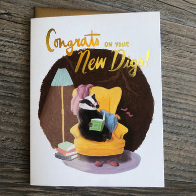 Congrats on Your New Digs Greeting Card - Indie Indie Bang! Bang!
