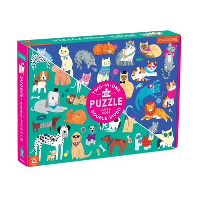 Cats & Dogs 100 Piece Double-Sided Puzzle - Indie Indie Bang! Bang!