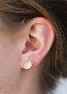 Clear Quartz Gemstone Prong Earrings - Indie Indie Bang! Bang!