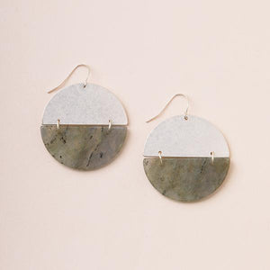 Stone Full Moon Earring in Labradorite - Silver or Gold - Indie Indie Bang! Bang!