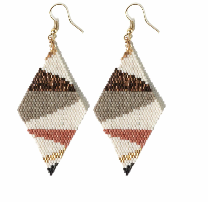 Ivory Bronze Grey Diamond Luxe Earrings - Indie Indie Bang! Bang!