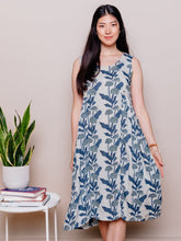 Load image into Gallery viewer, Melody Midi Dress Blue Floral - Indie Indie Bang! Bang!