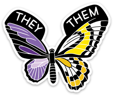 Non-Binary Butterfly Sticker - Indie Indie Bang! Bang!