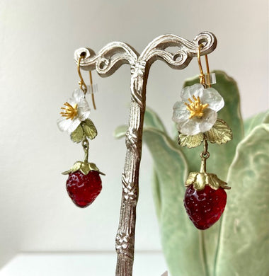 Michael Michaud Strawberry Flower Wire Drop Earrings - Indie Indie Bang! Bang!