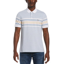 Load image into Gallery viewer, Original Penguin Engineered Strip Polo In Cool Blue - Indie Indie Bang! Bang!