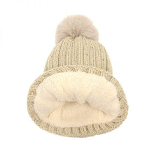 Load image into Gallery viewer, Cream Flecked Pom Pom Hat - Indie Indie Bang! Bang!