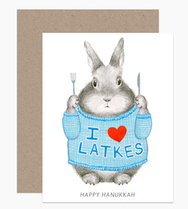 I Heart Latkes Bunny - Happy Hanukkah - Indie Indie Bang! Bang!