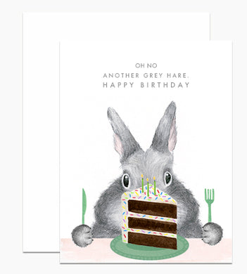 Another Grey Hare Birthday Card - Indie Indie Bang! Bang!