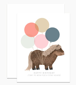 Time to Wish for a Pony Again Birthday Card - Indie Indie Bang! Bang!
