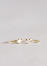 Load image into Gallery viewer, Gold Rose Quartz Huggie Earrings - Indie Indie Bang! Bang!