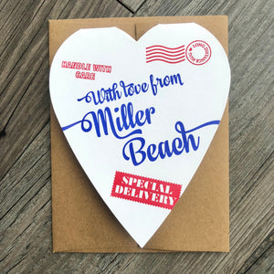 With Love from Miller Beach Greeting Card - Indie Indie Bang! Bang!