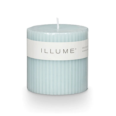 Fresh Sea Salt Ribbed Pillar Small Candle - Indie Indie Bang! Bang!